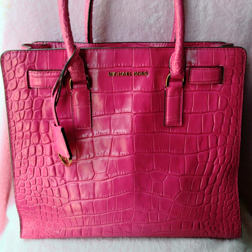Michael Kors Large Dillon Croc Embossed Leather